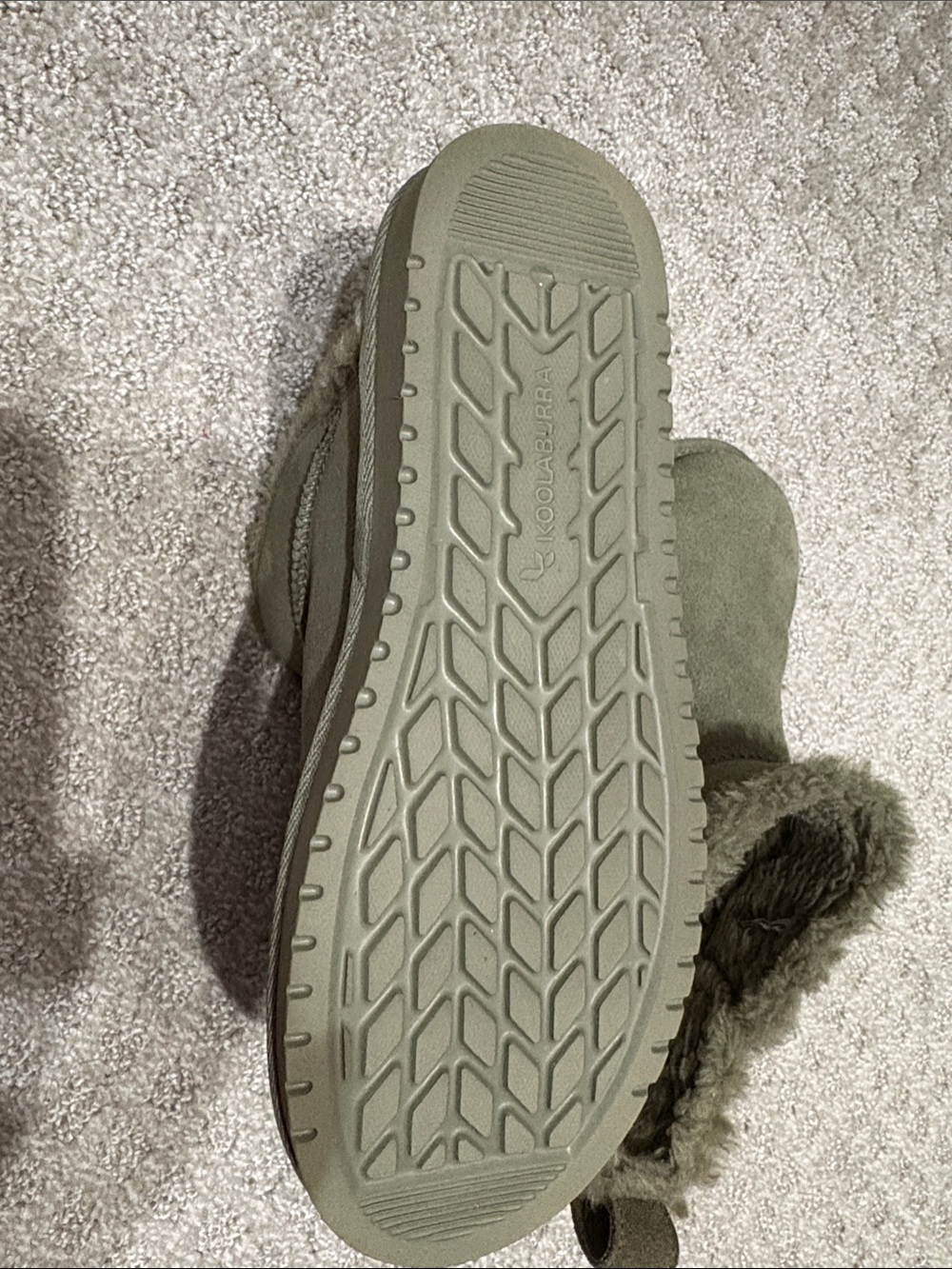 Koolaburra Olive Suede Shearling-Lined Women's Slip-On Slipper Boot